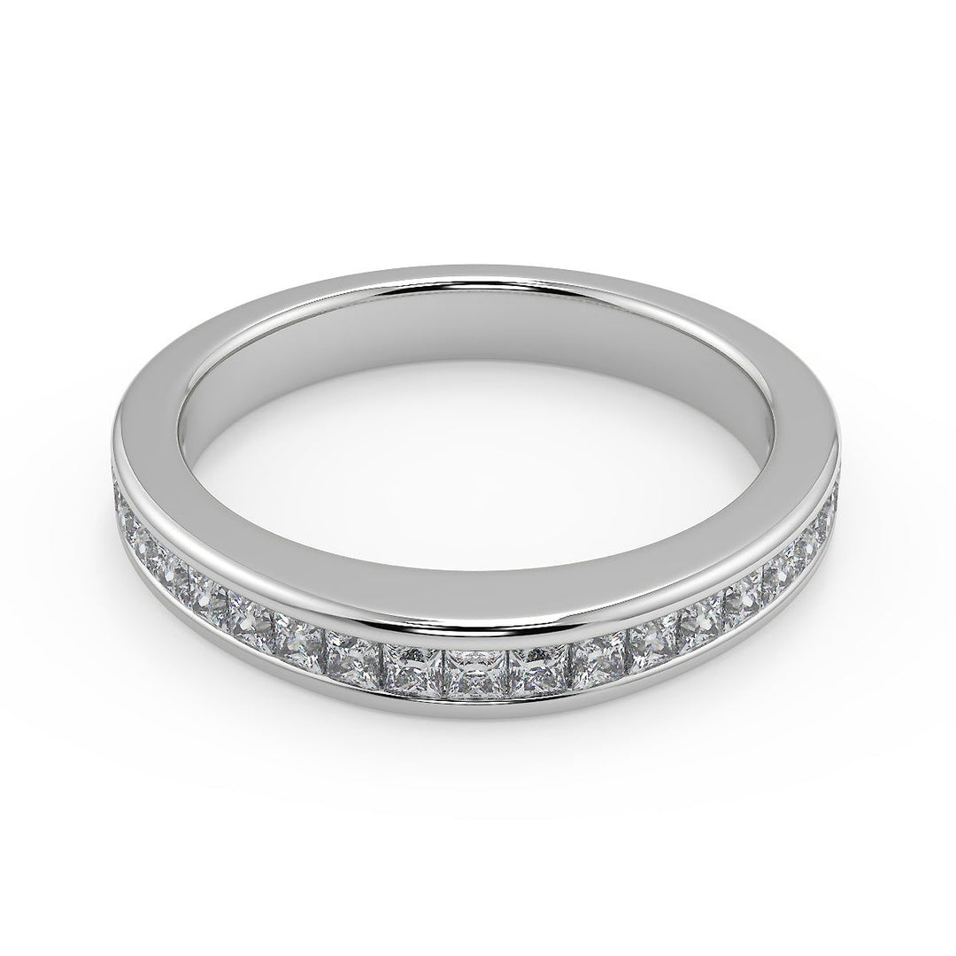 Melanie Channel Set 4 Prong Cushion Cut Diamond Engagement Ring - Nivetta