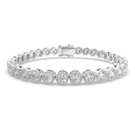 Load image into Gallery viewer, Melusine Round Cut Diamond Tennis Bracelet Milgrain Bezel (6 ctw) - Nivetta