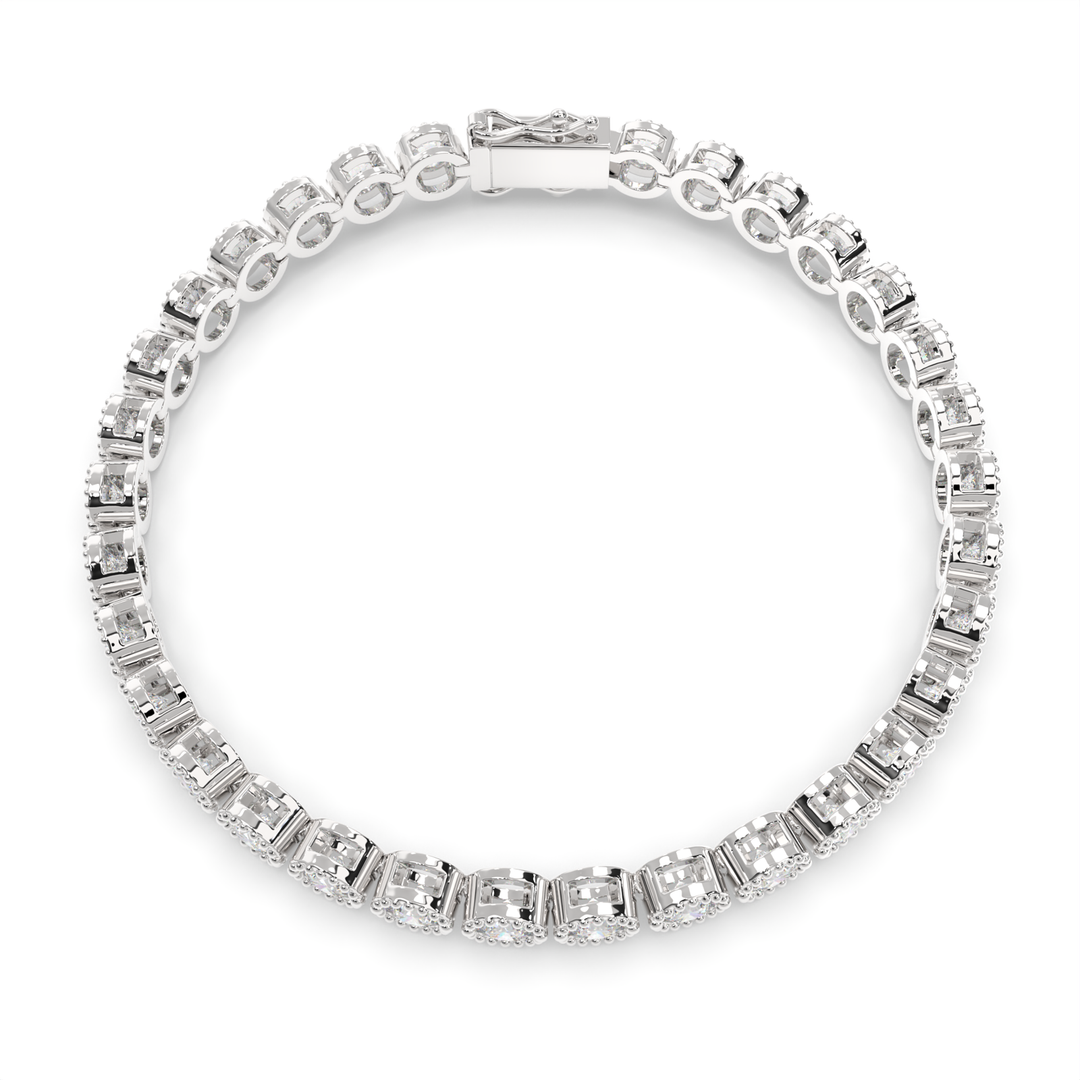 Melusine Round Cut Diamond Tennis Bracelet Milgrain Bezel (6 ctw) - Nivetta