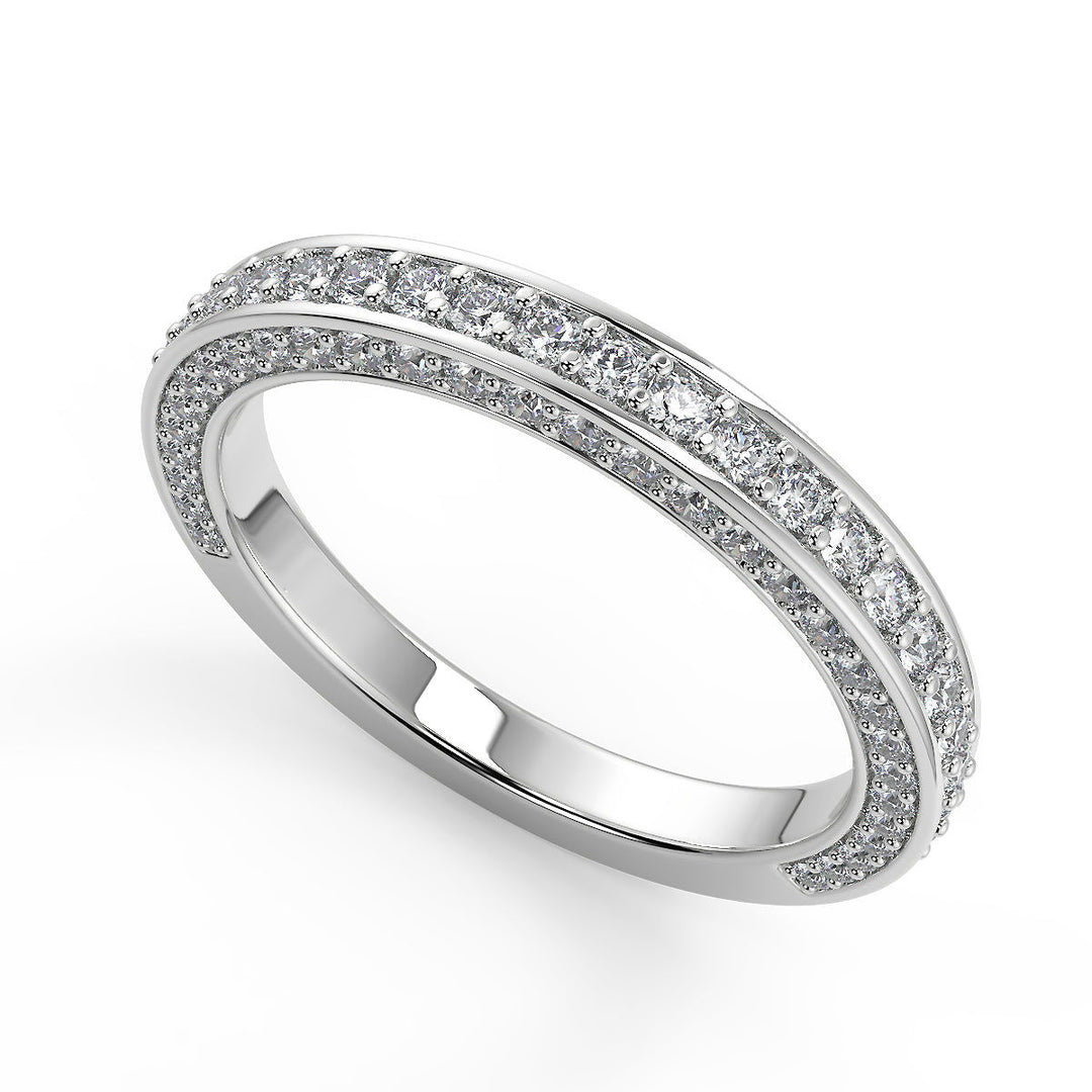 Miah Bar Set 3 Sided Pave Princess Cut Diamond Engagement Ring - Nivetta