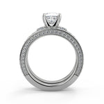 Load image into Gallery viewer, Miah Bar Set 3 Sided Pave Princess Cut Diamond Engagement Ring - Nivetta