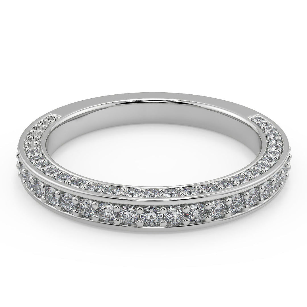 Miah Bar Set 3 Sided Pave Princess Cut Diamond Engagement Ring - Nivetta
