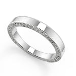 Load image into Gallery viewer, Micaela Hand Carved Milgrain Solitaire Round Cut Diamond Engagement Ring - Nivetta