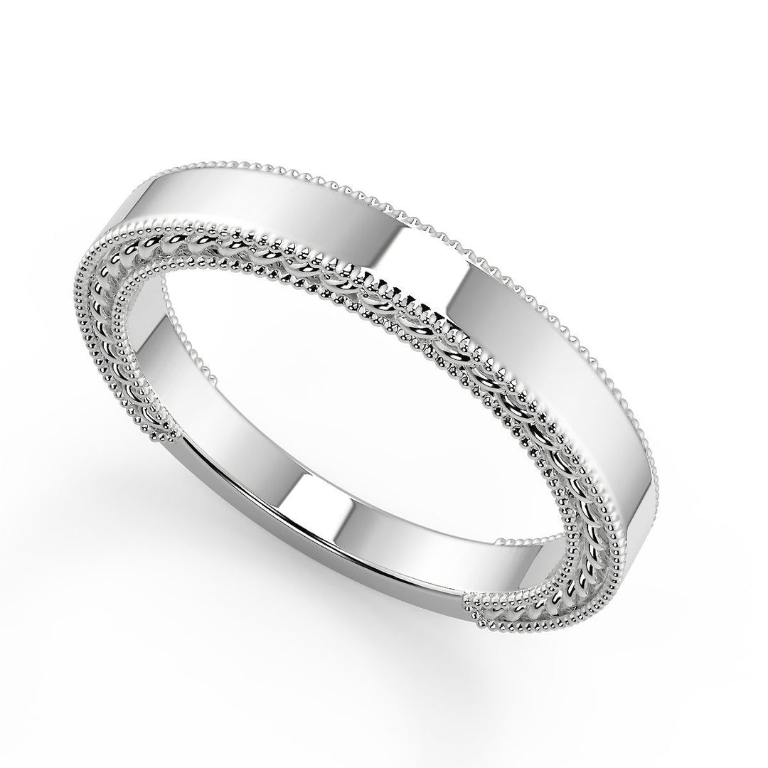 Micaela Hand Carved Milgrain Solitaire Round Cut Diamond Engagement Ring - Nivetta
