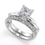 Load image into Gallery viewer, Mila Infinity Solitaire Rope 4 Prong Princess Cut Diamond Engagement Ring - Nivetta