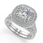 Load image into Gallery viewer, Miriam Double Halo Split Shank Pave Cushion Cut Diamond Ring - Nivetta