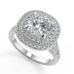 Load image into Gallery viewer, Miriam Double Halo Split Shank Pave Cushion Cut Diamond Ring - Nivetta