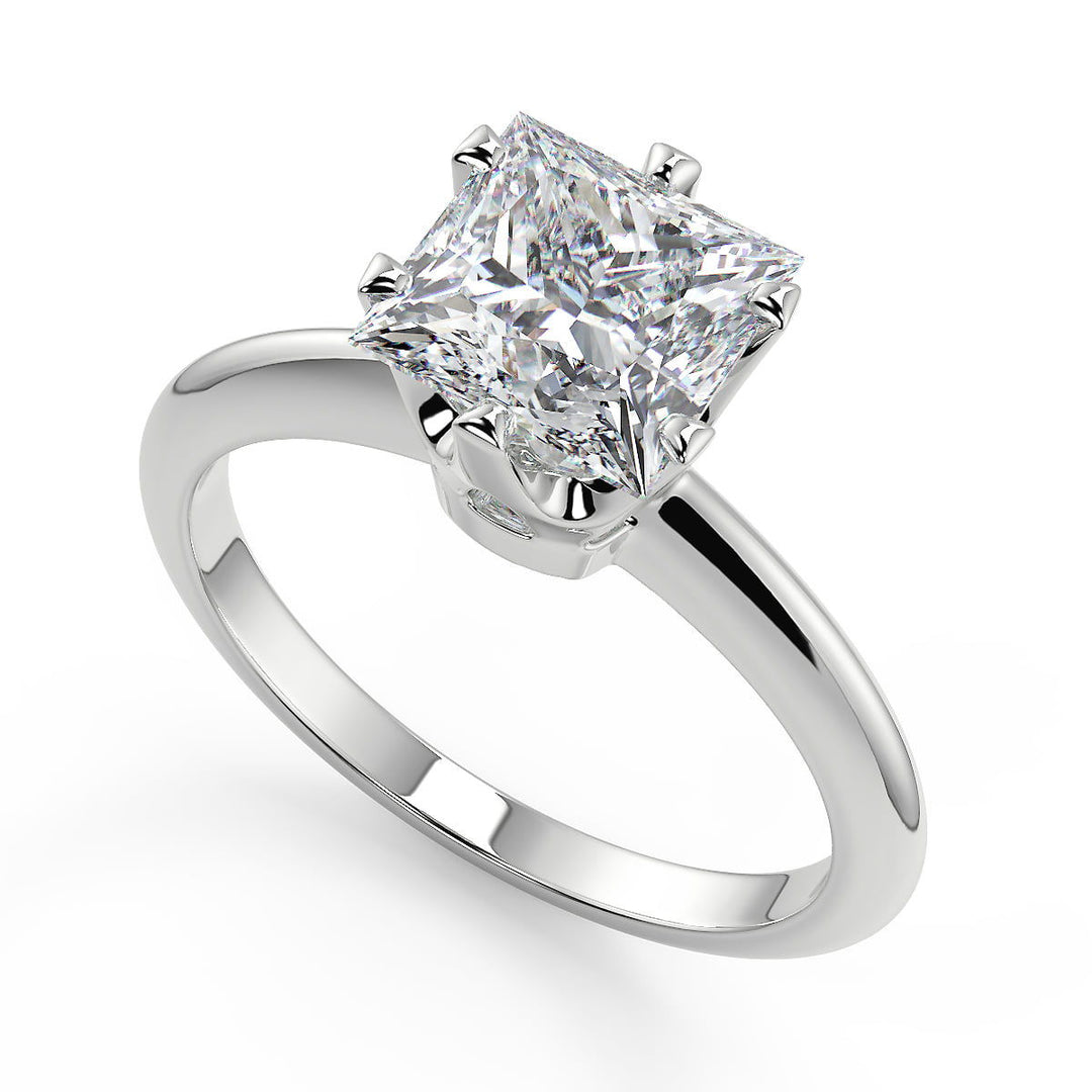 Miya 6 Prong Crown Princess Cut Diamond Engagement Ring - Nivetta