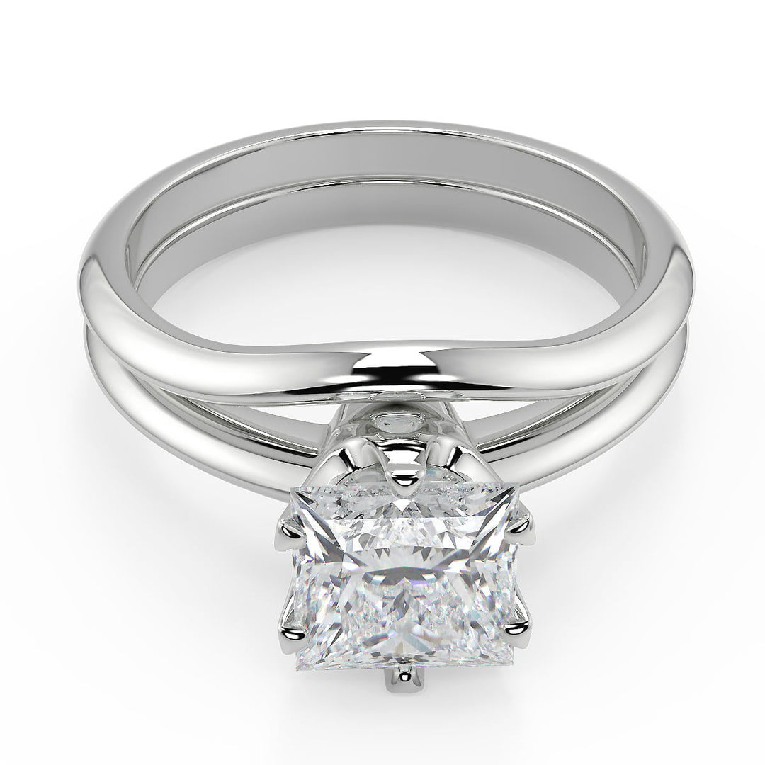 Miya 6 Prong Crown Princess Cut Diamond Engagement Ring - Nivetta