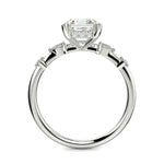 Load image into Gallery viewer, Monique Emerald Cut Hidden Halo Side Stones 4 Prong Claw Set Engagement Ring Setting - Nivetta