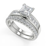 Load image into Gallery viewer, Monique Four Prong Channel Princess Engagement Ring – Nivetta - Nivetta
