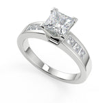 Load image into Gallery viewer, Monique Four Prong Channel Princess Engagement Ring – Nivetta - Nivetta