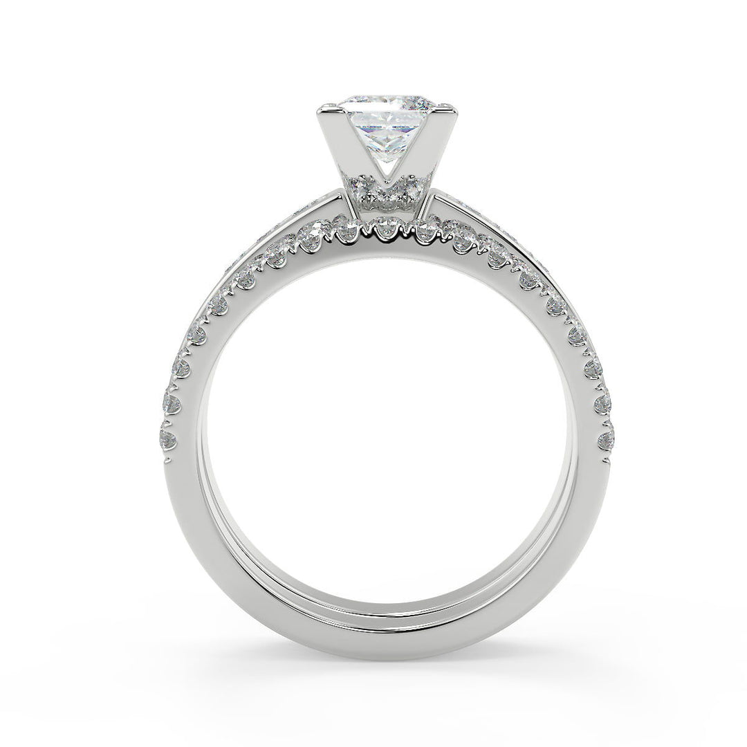 Monique Four Prong Channel Princess Engagement Ring – Nivetta - Nivetta