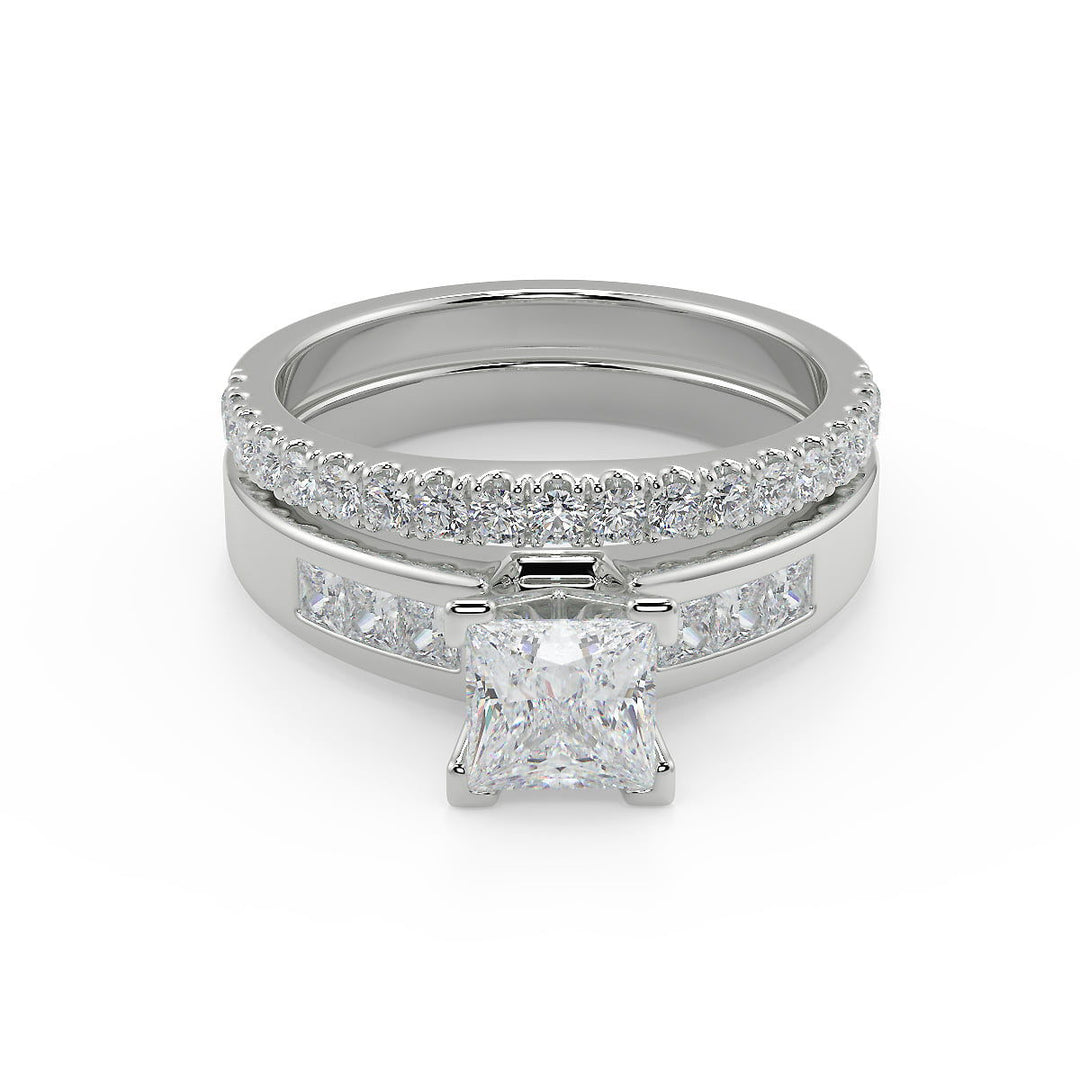 Monique Four Prong Channel Princess Engagement Ring – Nivetta - Nivetta