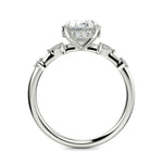 Load image into Gallery viewer, Monique Oval Cut Hidden Halo Side Stones 4 Prong Claw Set Engagement Ring Setting - Nivetta