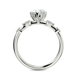 Load image into Gallery viewer, Monique Pear Cut Hidden Halo Side Stones 4 Prong Claw Set Engagement Ring Setting - Nivetta
