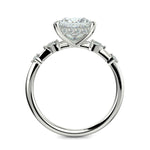 Load image into Gallery viewer, Monique Princess Cut Hidden Halo Side Stones 4 Prong Claw Set Engagement Ring Setting - Nivetta