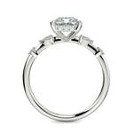 Load image into Gallery viewer, Monique Radiant Cut Hidden Halo Side Stones 4 Prong Claw Set Engagement Ring Setting - Nivetta