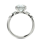 Load image into Gallery viewer, Monique Round Cut Hidden Halo Side Stones 4 Prong Claw Set Engagement Ring Setting - Nivetta