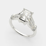 Load image into Gallery viewer, Nadia Radiant Cut Pave Milgrain Engagement Ring Setting - Nivetta
