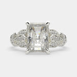 Load image into Gallery viewer, Nadia Radiant Cut Pave Milgrain Engagement Ring Setting - Nivetta