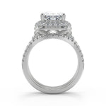 Load image into Gallery viewer, Natalya Double Halo Pave Princess Cut Diamond Engagement Ring - Nivetta