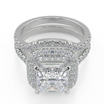 Load image into Gallery viewer, Natalya Double Halo Pave Princess Cut Diamond Engagement Ring - Nivetta