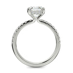 Load image into Gallery viewer, Nicollette Emerald Cut Pave Hidden Halo 4 Prong Claw Set Engagement Ring Setting - Nivetta