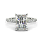 Load image into Gallery viewer, Nicollette Radiant Cut Pave Hidden Halo 4 Prong Claw Set Engagement Ring Setting - Nivetta