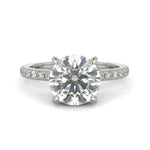Load image into Gallery viewer, Nicollette Round Cut Pave Hidden Halo 4 Prong Claw Set Engagement Ring Setting - Nivetta