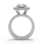 Load image into Gallery viewer, Norah Split Shank Pave Halo Round Cut Diamond Engagement Ring - Nivetta