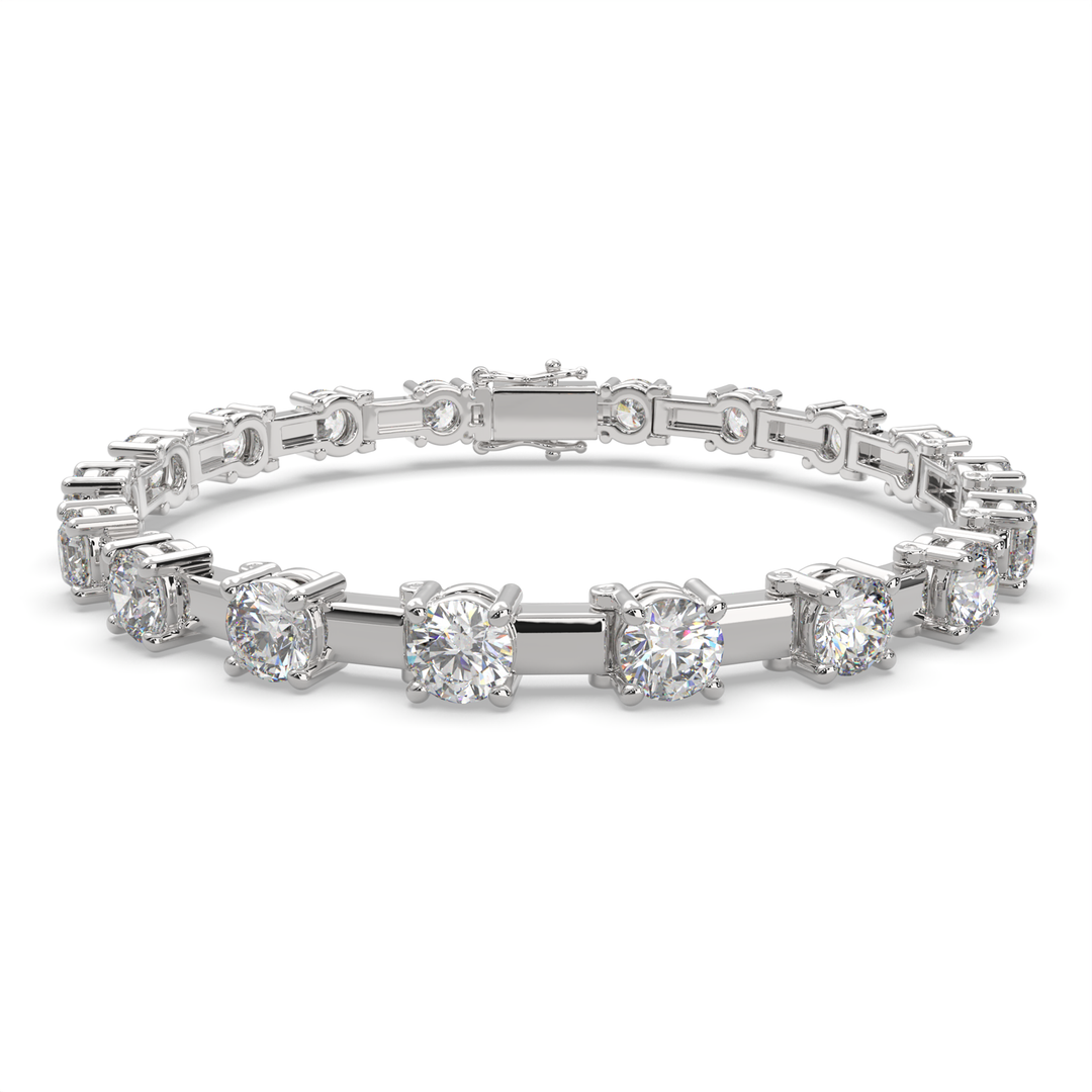 Octavia Round Cut Diamond Tennis Bracelet Prong Set (10 ctw) - Nivetta