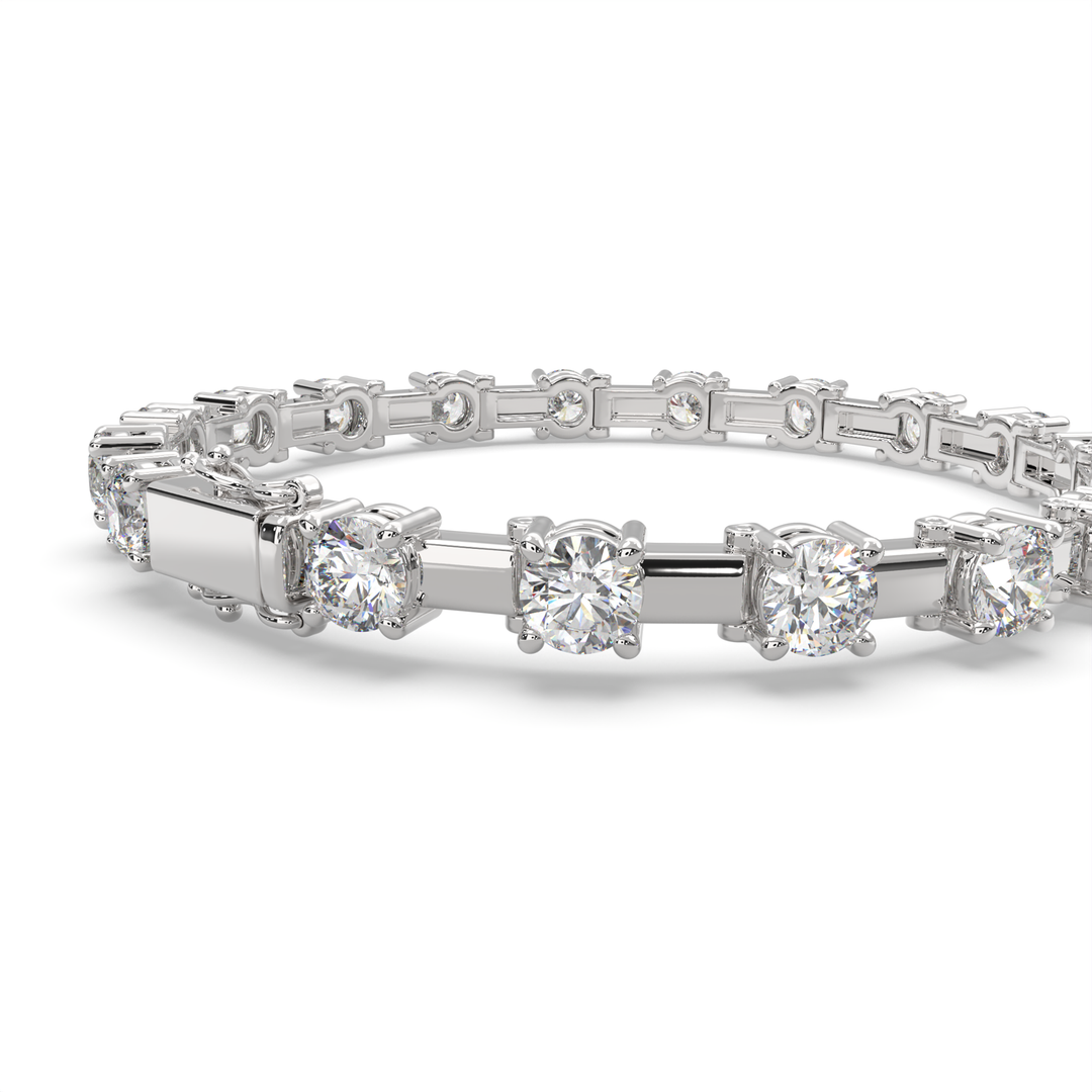Octavia Round Cut Diamond Tennis Bracelet Prong Set (10 ctw) - Nivetta