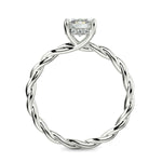 Load image into Gallery viewer, Olivia Cushion Cut Rope Hidden Halo Twist Claw Set Engagement Ring Setting - Nivetta