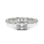 Load image into Gallery viewer, Olivia Cushion Cut Rope Hidden Halo Twist Claw Set Engagement Ring Setting - Nivetta