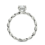 Load image into Gallery viewer, Olivia Emerald Cut Rope Hidden Halo Twist Claw Set Engagement Ring Setting - Nivetta
