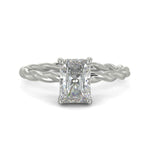 Load image into Gallery viewer, Olivia Radiant Cut Rope Hidden Halo Twist Claw Set Engagement Ring Setting - Nivetta