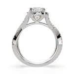 Load image into Gallery viewer, Ophelia Cushion Cut Pave Halo Split Shank Engagement Ring Setting - Nivetta