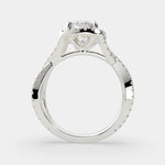 Load image into Gallery viewer, Ophelia Cushion Cut Pave Halo Split Shank Engagement Ring Setting - Nivetta