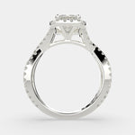 Load image into Gallery viewer, Ophelia Emerald Cut Pave Halo Split Shank Engagement Ring Setting - Nivetta