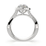 Load image into Gallery viewer, Ophelia Heart Cut Pave Halo Split Shank Engagement Ring Setting - Nivetta
