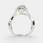 Load image into Gallery viewer, Ophelia Heart Cut Pave Halo Split Shank Engagement Ring Setting - Nivetta
