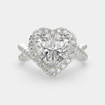 Load image into Gallery viewer, Ophelia Heart Cut Pave Halo Split Shank Engagement Ring Setting - Nivetta