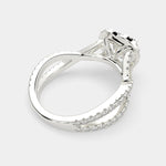 Load image into Gallery viewer, Ophelia Heart Cut Pave Halo Split Shank Engagement Ring Setting - Nivetta