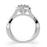 Load image into Gallery viewer, Ophelia Marquise Cut Pave Halo Split Shank Engagement Ring Setting - Nivetta