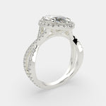 Load image into Gallery viewer, Ophelia Marquise Cut Pave Halo Split Shank Engagement Ring Setting - Nivetta
