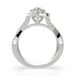 Load image into Gallery viewer, Ophelia Pear Cut Pave Halo Split Shank Engagement Ring Setting - Nivetta