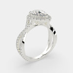 Load image into Gallery viewer, Ophelia Pear Cut Pave Halo Split Shank Engagement Ring Setting - Nivetta