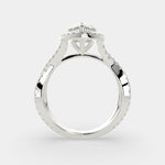 Load image into Gallery viewer, Ophelia Pear Cut Pave Halo Split Shank Engagement Ring Setting - Nivetta
