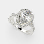 Load image into Gallery viewer, Ophelia Pear Cut Pave Halo Split Shank Engagement Ring Setting - Nivetta